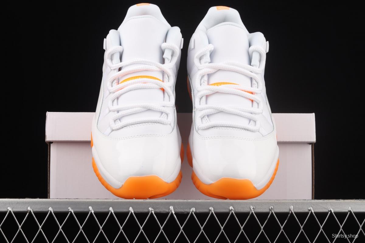 Air Jordan 11 Bright Citus 11 White Orange low Top Basketball shoes head layer True carbon AH7860-139