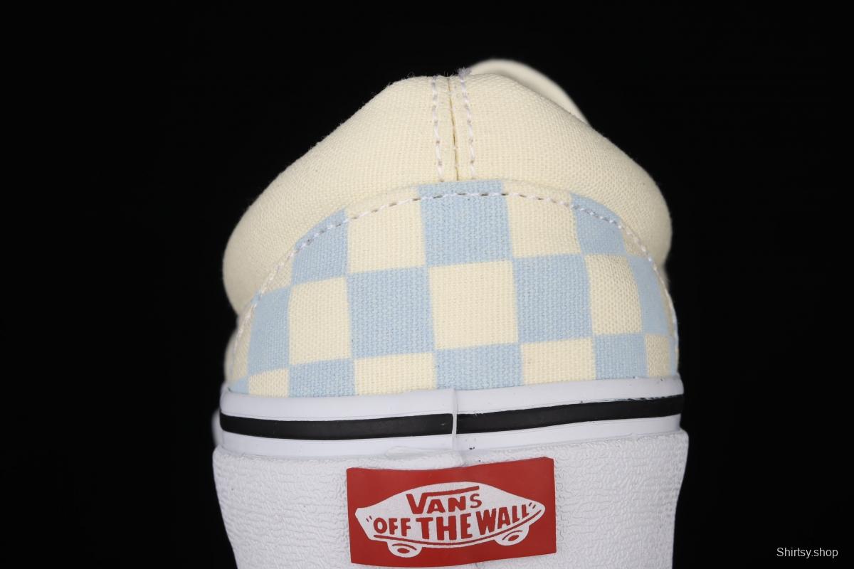 Vans Checkerboard Classic Slip-on White and Blue Chess Lattice low-top Leisure Board shoes VN000EYEBWW