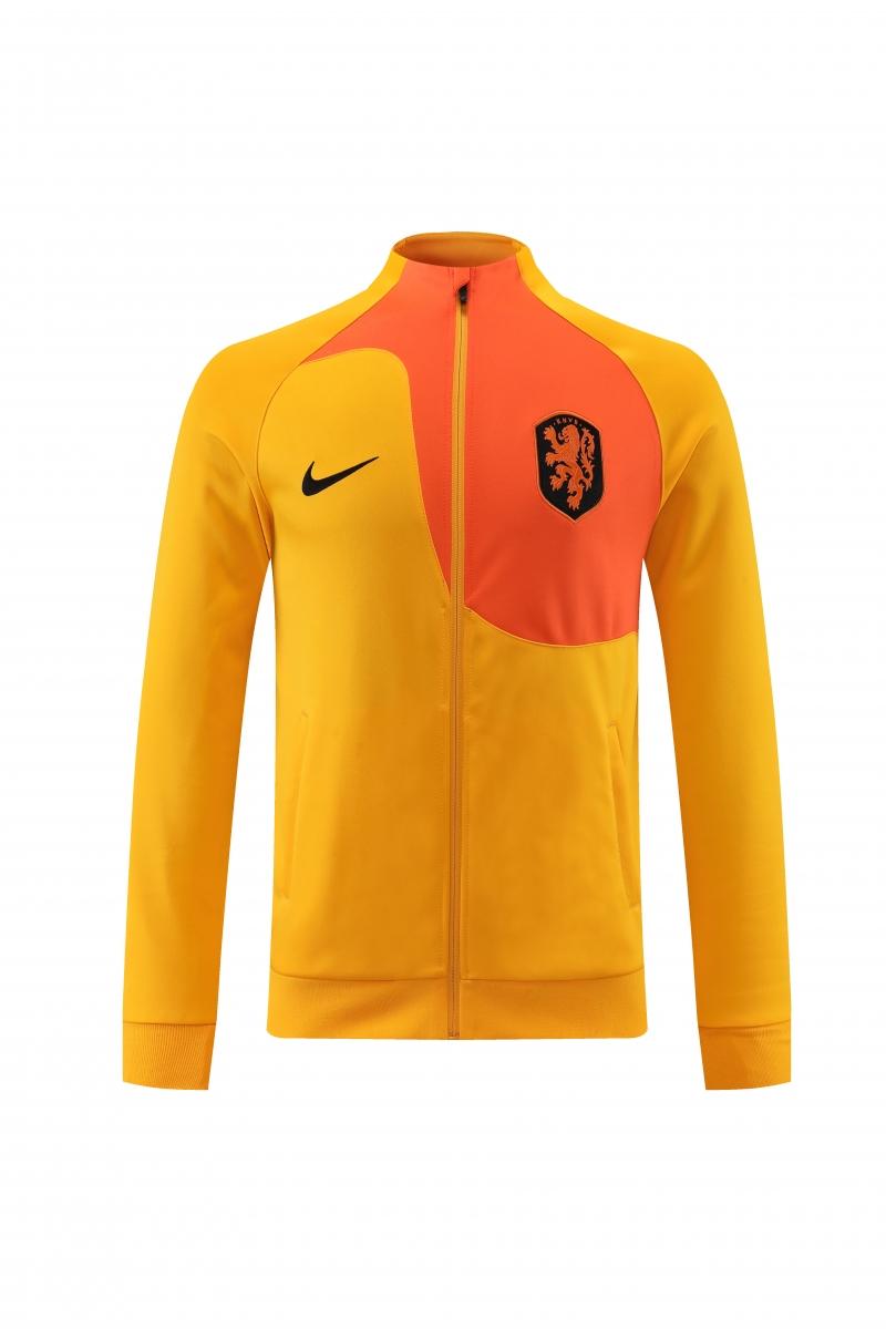 2022 Netherlands Yellow Full Zipper Tracksuit