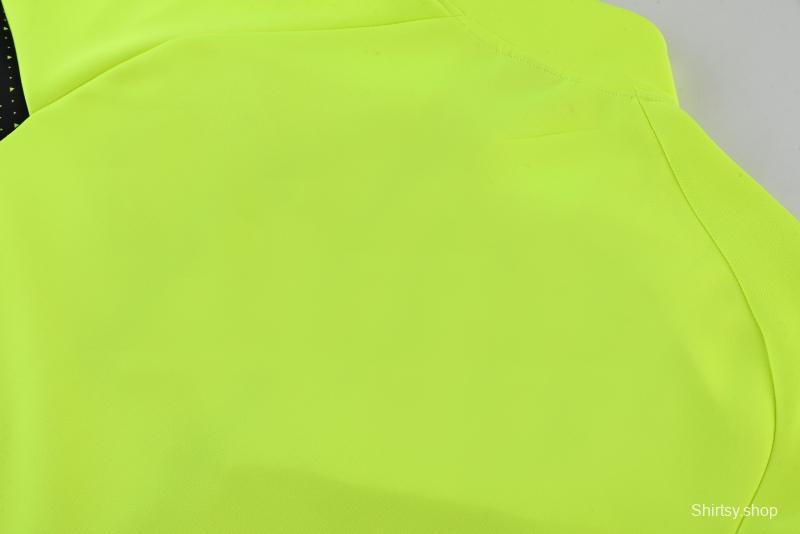 2022 Senegal Fluorescent Yellow Full Zipper Tracksuit