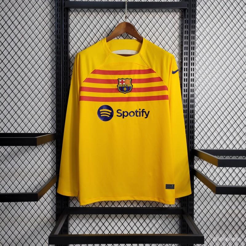 22/23  Barcelona Forth Yellow Long Sleeve Jersey