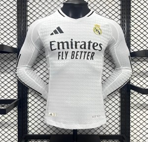 Player Version 24/25 Real Madrid Home Long Sleeve Jersey
